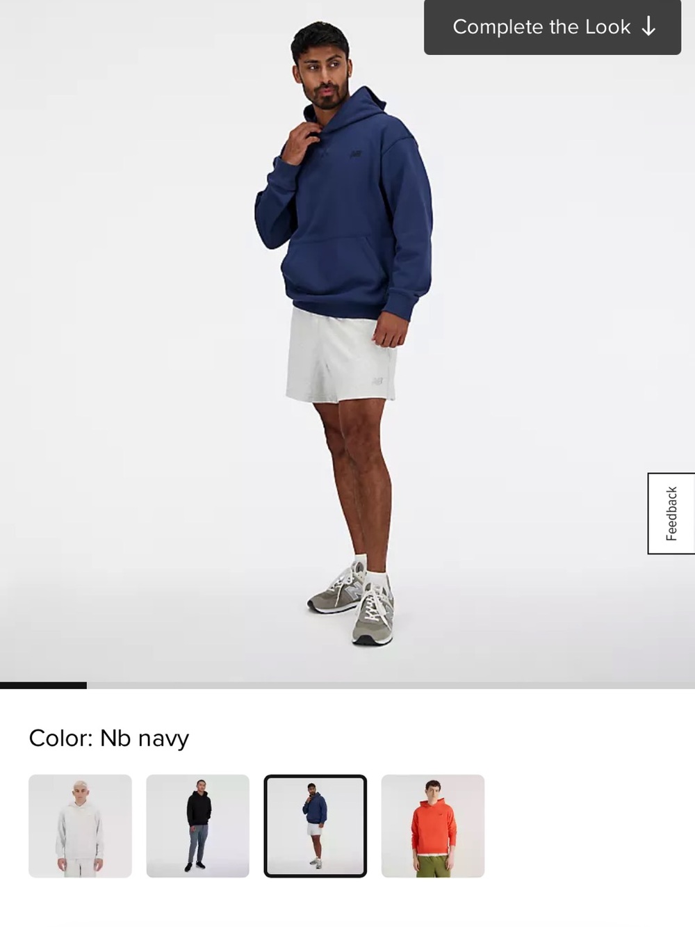 New Balance Athletics French Terry Hoodie Navy XL